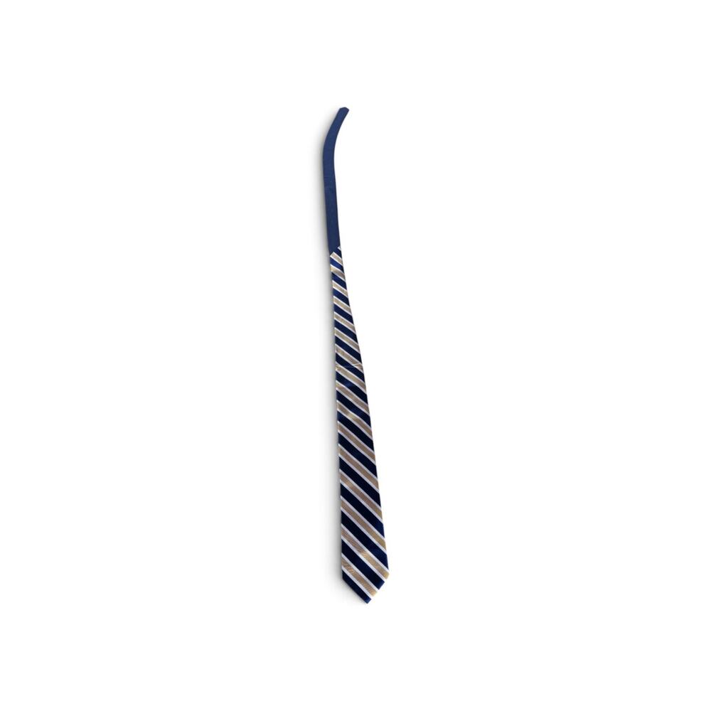 Tommy Hilfiger Men’s Tie NWT Navy Gold White Striped Necktie 57” Classic